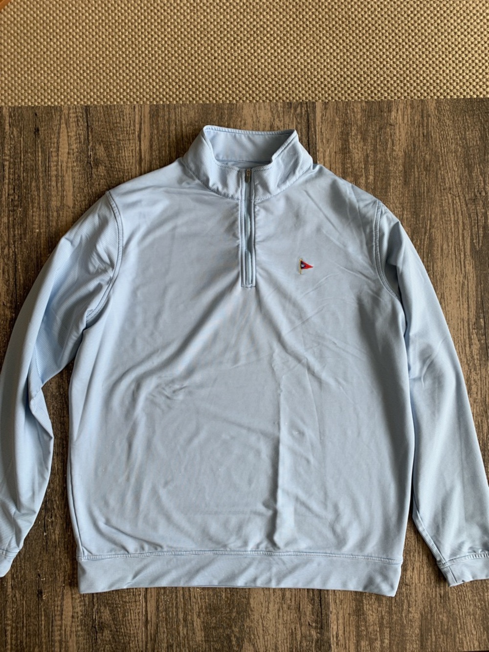 Peter Millar Light Blue Quarter-Zip Pullover with Wianno Golf Club Logo